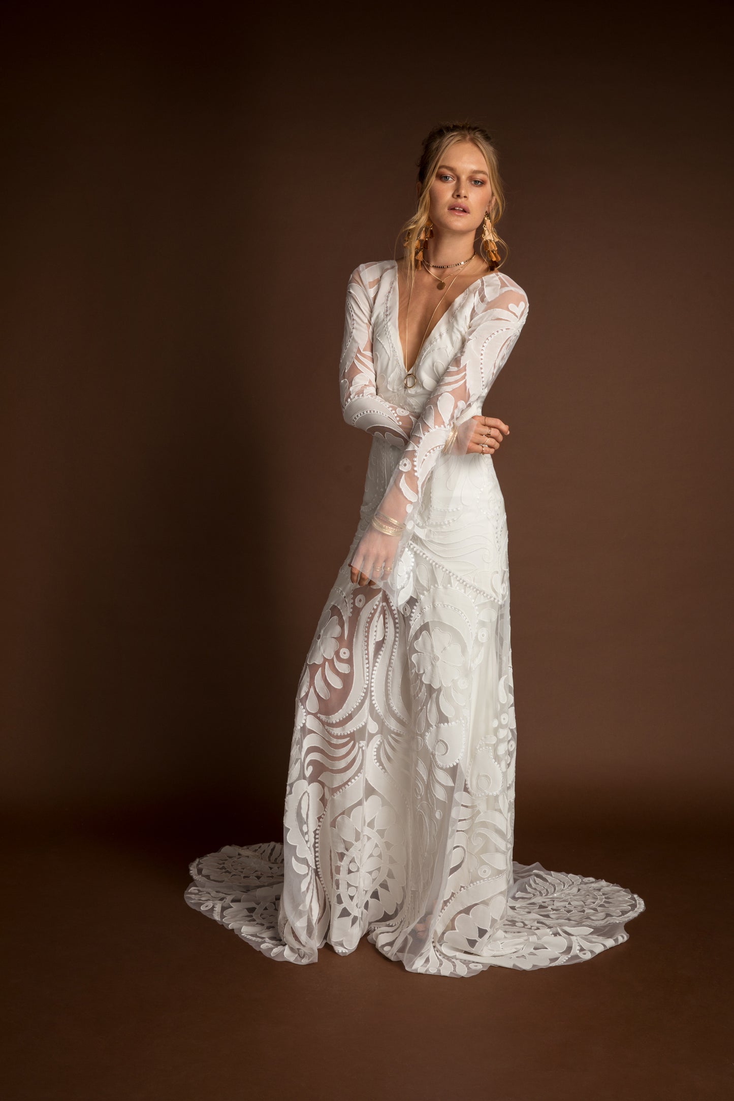 Layla Gown with Off White Slip - UK10