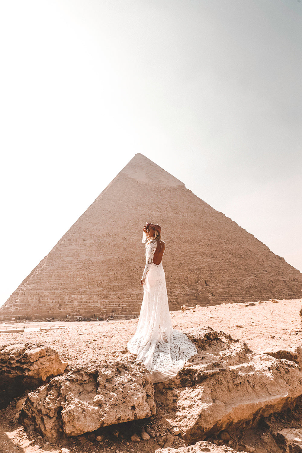 Layla Gown with Off White Slip - UK10