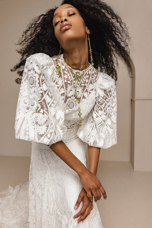 Joni Off White Sleeves - Small